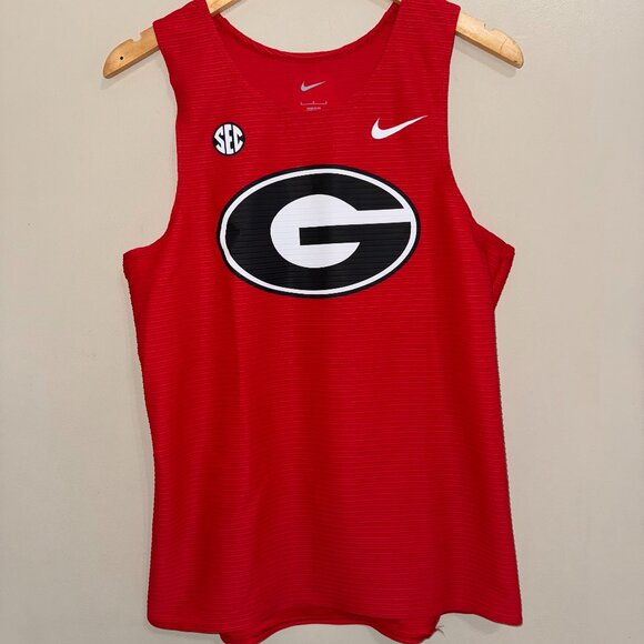 Nike Pro Elite SEC UGA Georgia Team Issue Running Racing Track Singlet Mens L - Picture 1 of 10